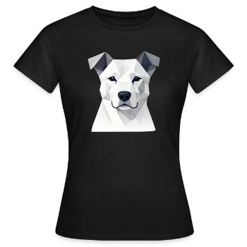 Portrait de chien géométrique - T-shirt Femme - noir - Devant - AI Model Female 172 dark (172cm)