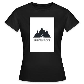 Adventure Awaits Mountains Design - Women's T-Shirt - black - Front - AI Model Female 172 dark (172cm)