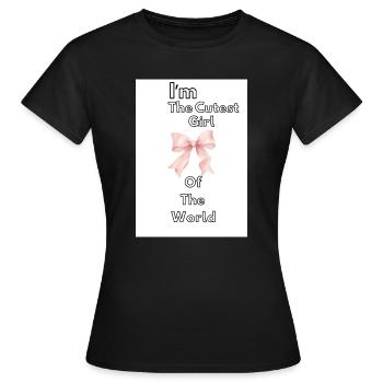 La fille la plus mignonne avec ruban - T-shirt Femme - noir - Devant - AI Model Female 172 dark (172cm)