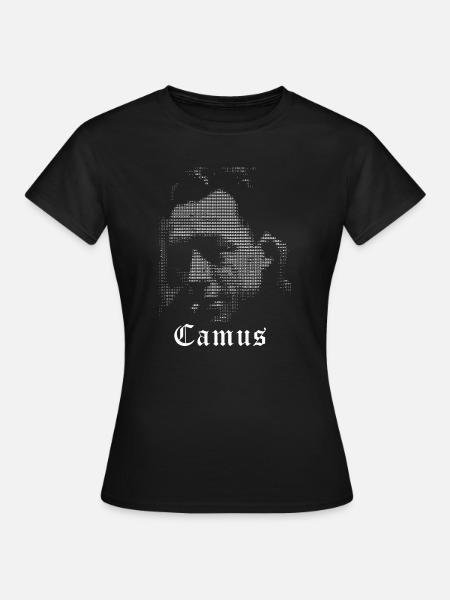 Albert Camus ASCII Kunstporträt - Frauen T-Shirt - Schwarz