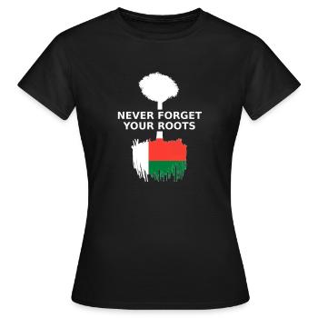 Madagascar n’oubliez jamais vos racines - T-shirt Femme - noir - Devant - AI Model Female 172 dark (172cm)