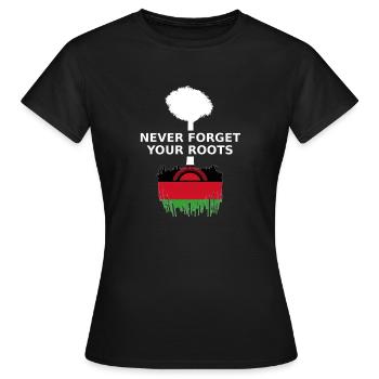 Malawi N’oubliez jamais vos racines - T-shirt Femme - noir - Devant - AI Model Female 172 dark (172cm)