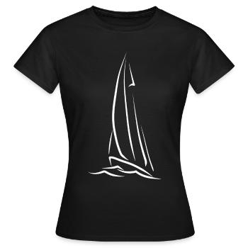 Seglen Segelboot Segler - Frauen T-Shirt - Schwarz - Vorne - AI Model Female 172 dark (172cm)