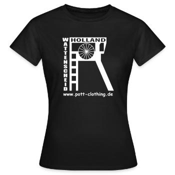 Zeche Holland (Wattenscheid) - Frauen T-Shirt - Schwarz - Vorne - AI Model Female 172 dark (172cm)