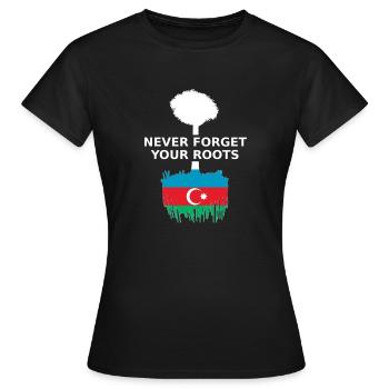 Aserbaidschan Azerbaijan Roots - Frauen T-Shirt - Schwarz - Vorne - AI Model Female 172 dark (172cm)