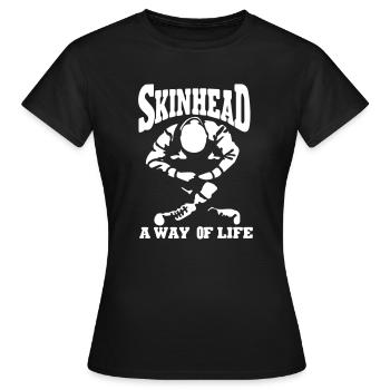 Skinhead - Frauen T-Shirt - Schwarz - Vorne - AI Model Female 172 dark (172cm)