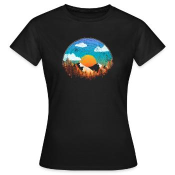 Berg Panorama - Frauen T-Shirt - Schwarz - Vorne - AI Model Female 172 dark (172cm)