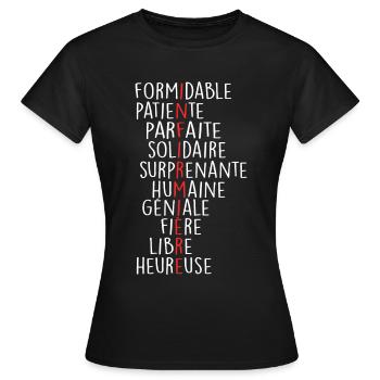 Définition infirmière - T-shirt Femme - noir - Devant - AI Model Female 172 dark (172cm)