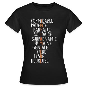 Définition infirmière - T-shirt Femme - noir - Devant - AI Model Female 172 dark (172cm)
