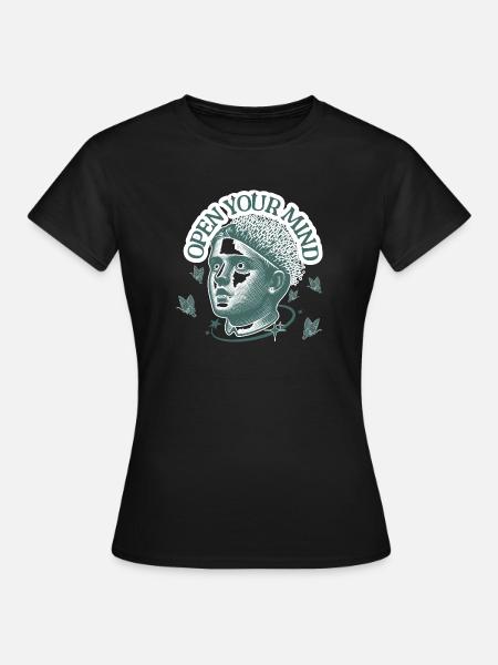 Open your mind - Frauen T-Shirt - Schwarz