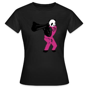 shooting panda - Frauen T-Shirt - Schwarz - Vorne - AI Model Female 172 dark (172cm)