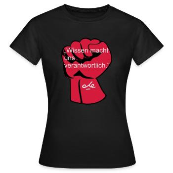 Wissen, Che Ernesto Guevara - Frauen T-Shirt - Schwarz - Vorne - AI Model Female 172 dark (172cm)