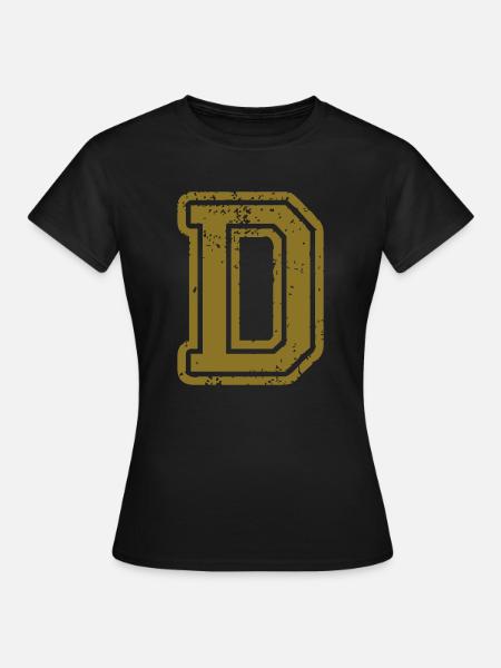 D - Buchstabe - Frauen T-Shirt - Schwarz