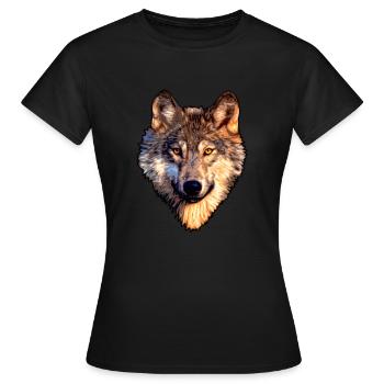 Loup - T-shirt Femme - noir - Devant - AI Model Female 172 dark (172cm)