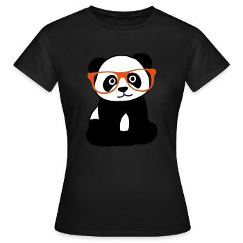 Panda avec des lunettes - T-shirt Femme - noir - Devant - AI Model Female 172 dark (172cm)