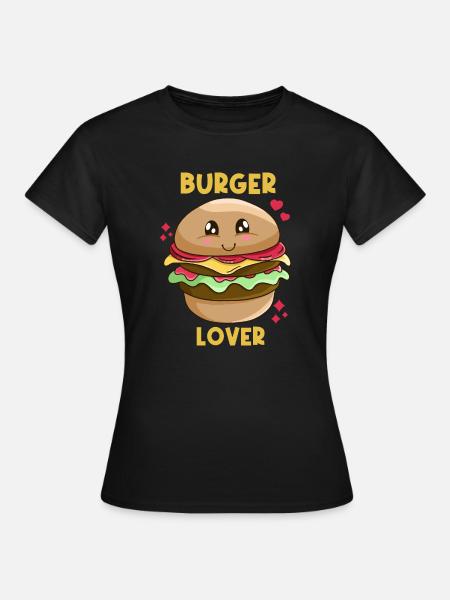 Burger Lover - Frauen T-Shirt - Schwarz