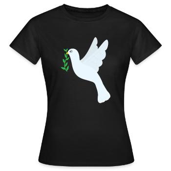 Colombe de la Paix - T-shirt Femme - noir - Devant - AI Model Female 172 dark (172cm)