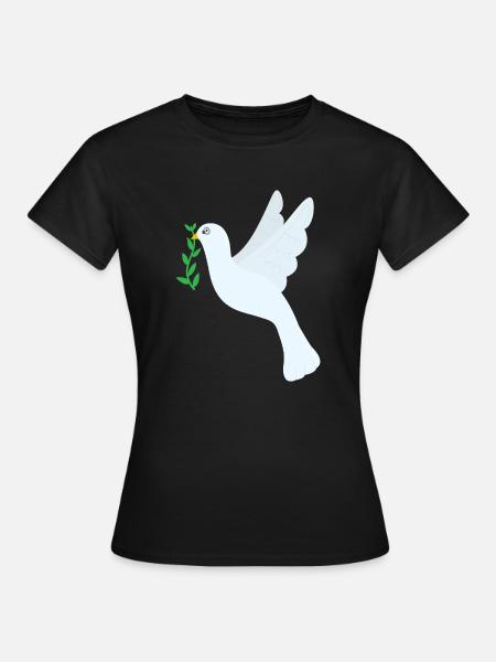 Friedenstaube - Frauen T-Shirt - Schwarz
