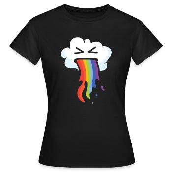 Kawaii Wolke erbricht einen Regenbogen - Frauen T-Shirt - Schwarz - Vorne - AI Model Female 172 dark (172cm)