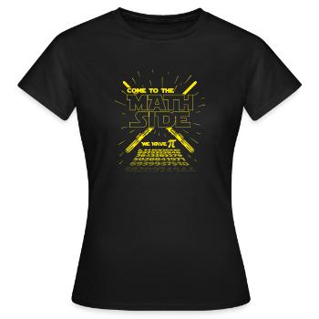 Komm auf die Mathe Seite - Pi Wortspiel Humor - Frauen T-Shirt - Schwarz - Vorne - AI Model Female 172 dark (172cm)