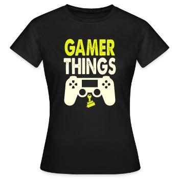 gamer things - Frauen T-Shirt - Schwarz - Vorne - AI Model Female 172 dark (172cm)
