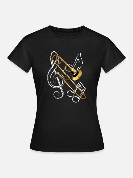 Posaune - Frauen T-Shirt - Schwarz