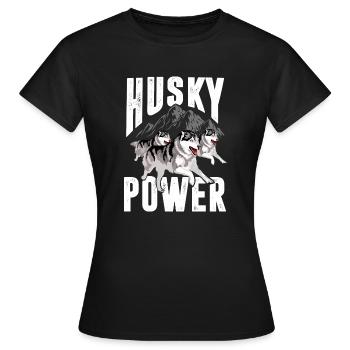Chiens de traîneau et traîneaux montent Huski Power - T-shirt Femme - noir - Devant - AI Model Female 172 dark (172cm)