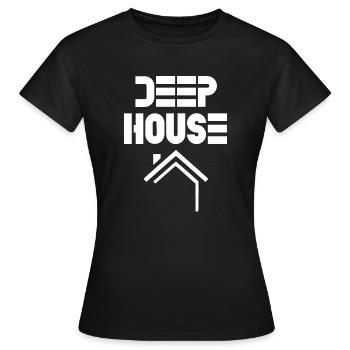 deep house - Women's T-Shirt - black - Front - AI Model Female 172 dark (172cm)