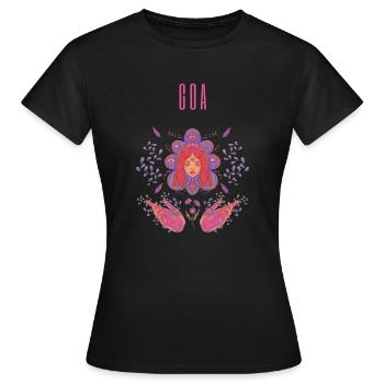 Goa - Frauen T-Shirt - Schwarz - Vorne - AI Model Female 172 dark (172cm)