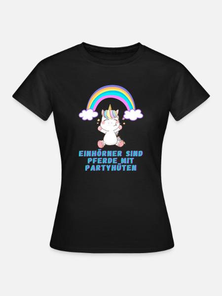 Einhörner - Frauen T-Shirt - Schwarz