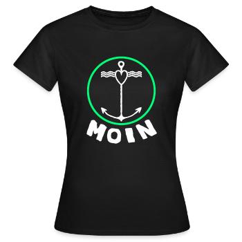 Moin Norddeutschland Begrüßung - Frauen T-Shirt - Schwarz - Vorne - AI Model Female 172 dark (172cm)