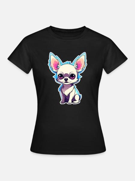 Disegno del cane del chihuahua - Maglietta da donna - nero
