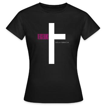 Vergebung Front - Frauen T-Shirt - Schwarz - Vorne - AI Model Female 172 dark (172cm)