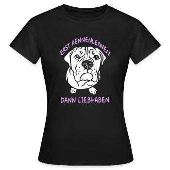 Erst kennenlernen dann Liebhaben - Bulldog - Frauen T-Shirt - Schwarz - Vorne - AI Model Female 172 dark (172cm)