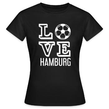 Amour Hambourg / Ville, Ville hanséatique, Sports Football - T-shirt Femme - noir - Devant - AI Model Female 172 dark (172cm)