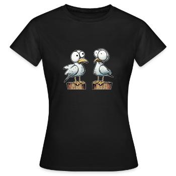 Möwe Lustig NÖ Stur Kenn ich nicht, will ich nicht - Frauen T-Shirt - Schwarz - Vorne - AI Model Female 172 dark (172cm)