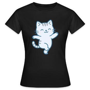 Katze Mieze Mietzekatze Tanzschule Tanzkurs - Frauen T-Shirt - Schwarz - Vorne - AI Model Female 172 dark (172cm)