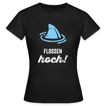 Flossen Hoch! - Frauen T-Shirt - Schwarz - Vorne - AI Model Female 172 dark (172cm)