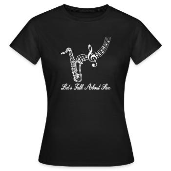 Saxophone Sax Jazz Music Instrument Hobby - Women's T-Shirt - black - Front - AI Model Female 172 dark (172cm)