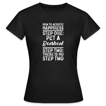 Step One : Pet A Boerboel Step Two : No Step Two - T-shirt Femme - noir - Devant - AI Model Female 172 dark (172cm)