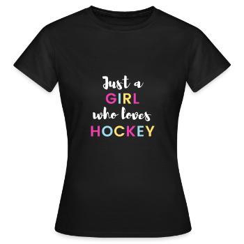 Juste une fille qui aime le hockey - T-shirt Femme - noir - Devant - AI Model Female 172 dark (172cm)