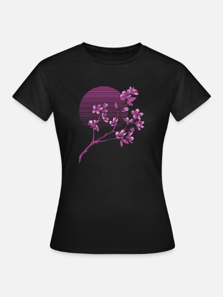 Sakura en fleurs de cerisier japonais - T-shirt Femme - noir