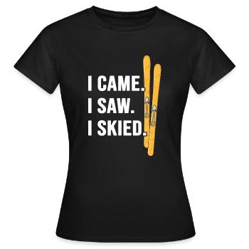 Skieurs Skieurs Poudreuse Neige Piste de ski - T-shirt Femme - noir - Devant - AI Model Female 172 dark (172cm)