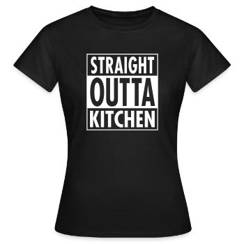 Straight Outta Kitchen - T-shirt Femme - noir - Devant - AI Model Female 172 dark (172cm)
