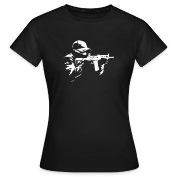IPSC Shooter Rifle PCC - Women's T-Shirt - black - Front - AI Model Female 172 dark (172cm)