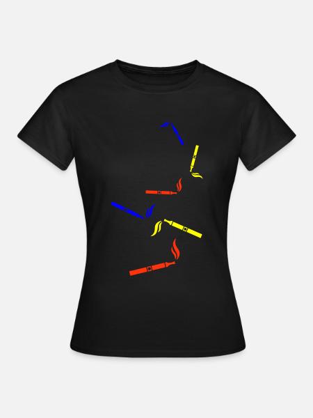 E-Zigarette Silhouette - Frauen T-Shirt - Schwarz