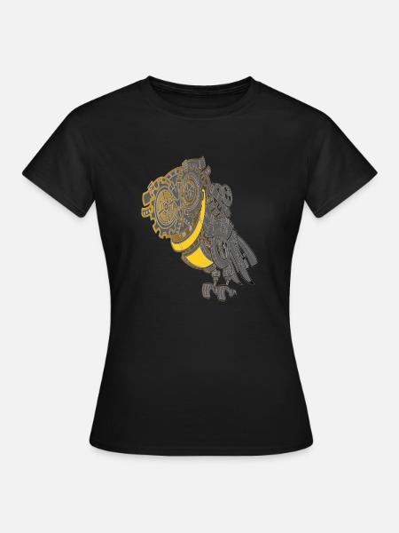 Steampunk Eule - Frauen T-Shirt - Schwarz