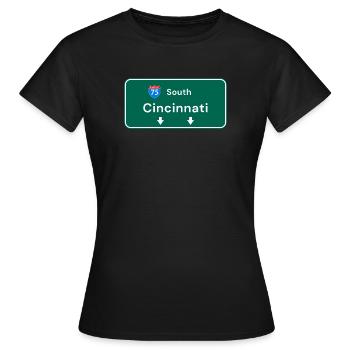 Gedenktafel Cincinnati - Frauen T-Shirt - Schwarz - Vorne - AI Model Female 172 dark (172cm)