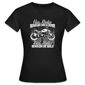 Zwei Raeder bewegen die Seele - Frauen T-Shirt - Schwarz - Vorne - AI Model Female 172 dark (172cm)
