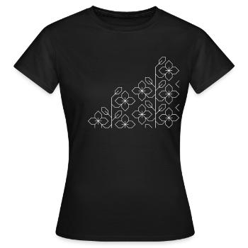Blumen Ranke - Frauen T-Shirt - Schwarz - Vorne - AI Model Female 172 dark (172cm)